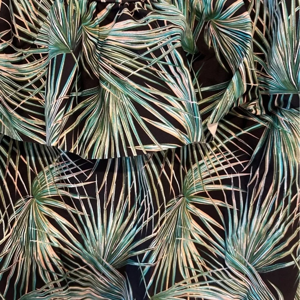 Cabana Del Sol palm leaf tropical print one piece off the shoulder swimsuit S - Picture 5 of 5